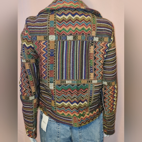 NW-UPC TAG   EMERY ROSE  CHEVRON PRINT DOUBLE BREASTED JACKET - Picture 4 of 7